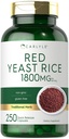 Carlyle Red Yeast Rice Supplement | 1800 mg | 250 Kapseln | Non-GMO & Gluten kostenlos