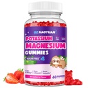 Magnesiumgummis für Kinder - Magnesium Glycinate Gummis mit Vitamin D3, B6, Kalium & Ashwagandha, Magnesium für Kinder & Erwachsene Erholung, Schlaf, Gehirn & Knochen Gesundheit - Vegan Erdbeere 60ct
