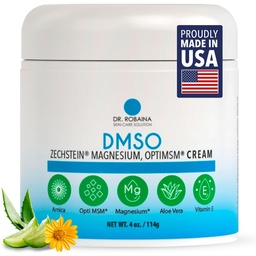 Dr. Robaina DMSO Cream - 99,9% Pure Pharmaceutical Grade | Skin Relief Formel mit Zechstein Magnesium, Arnica, Aloe Vera, Vitamin E | Muskel & Gelenk Comfort | 4 oz | Made in USA
