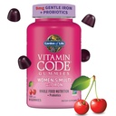 Garten des Lebens Vitamin Code Frauen Multivitamin Gummy mit Eisen: Folat, Biotin, D3 & B12 für Haar, Haut & Nägel + Probiotika für Immungesundheit & Verdauung, Non-GMO, Gluten-Free, 90 Kirschgummis