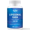 GABA mit L-Theanin Ergänzung 1200mg - Hohe Bioverfügbarkeit Liposomal GABA Ergänzungen, 60 Kapseln für Erwachsene
