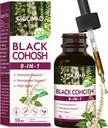 Black Cohosh Tropfen, Kräuterextrakt Mischung für Hormon Balance, Menopause Unterstützung & PMS Relief. 2oz-(Apple Flavor)