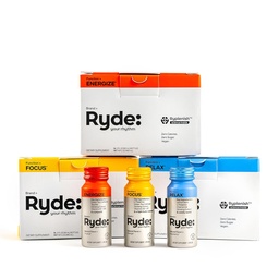 Ryde: Discovery Pack | Energize, Focus & Relax Shots | Grüner Tee Koffein, Taurine, Ginseng, B Vitamine, L-Theanine, Lemon Balm, Kamille | 0 Kalorien, 0 Zucker | Variety Pack – Probieren Sie All (24 Pack)