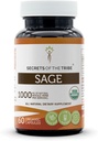 Secrets of the Tribe Sage USDA Organic 60 Capsules | Made with Organic Vegetarian Capsules and Organic Sage (Salvia officinalis) Getrockneter Blatt (60 Kapseln)