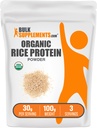 BulkSupplements.com Bio Reisprotein Pulver - Vegan Pflanzenprotein, Unflavored - Vegan & Glutenfrei, 30g pro Servierung, 100g (3,5 oz) (Pack von 1)