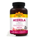 Country Life Acerola Vitamin C Complex, 500mg, Chewable Berry Flavored Wafers, Unterstützt Immungesundheit, 90 Wafer, Certified Gluten Free von GFCO, Certified Vegan von AVA