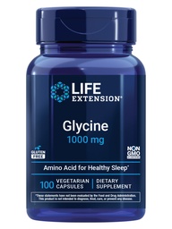 Life Extension Glycine, 1000 mg, Aminosäure, die gesunden Schlaf fördert, Glutenfrei, Non-GMO, Vegetarisch, 100 Kapseln