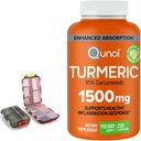 Turmeric 1500mg Supplement, 95% Curcuminoids, 220 Kapseln (110-Day Supply) mit zwei (2) Travel Pill Cases.