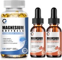 Magnesium Glycinate Tropfen & Magnesium Glycinate 400mg Weichgele für Männer & Frauen, Unterstützung Energie, Nacht, Muskel & Gelenkfunktion, Non-GMO, Vegan