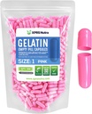 XPRS Nutra Größe 1 Leere Kapseln - 500 Graf Leere Gelatine Kapseln - Pille DIY Kapselfüllung - Pure Bovine Pille Gel Kapseln für Do-It-Yourself Ergänzungen (Pink)