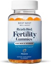 Best Nest Wellness Fertility Gummis - Prenatal Multivitamin for Conception Support - Nahrungsergänzung mit methylierten Vitaminen - Vibrant Health Support mit Coenzym Q10 - Peach, 60 Gummis