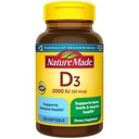 Nature Made Vitamin D3 2000 IU (50 mcg), Nahrungsergänzung für Knochen, Zähne, Muskel- und Immungesundheitsunterstützung, 250 Softgel, 250 Tage Versorgung