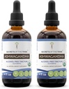 Ashwagandha Tincture Alkoholfreier Extrakt, USDA Organic Ashwagandha Withania Somnifera Anti-Stress und Entspannung 2x4 OZ