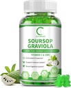Soursop Graviola Gummis, Soursop Blätter Extrakt für Energie-Boost, Verdauungs- und Immununterstützung, Antioxidantien-Eigenschaften, Pure Soursop Fruchtgummis, Vegan, Non-GMO, 60 Zähler