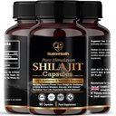 Himalayan Shilajit Kapseln - 100% reine & natürliche 90 Vegan Pillen - Gold Grade Wellness, Energie & Vitalität Ergänzung für Männer & Frauen - Grade ein Shilajit reich an Fulvic & Huminsäure