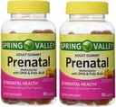 Spring Valley Adult Gummy Prenatal Multivitamin mit DHA & Folsäure (Pack mit 2) 180 Gummis Gesamt