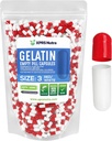 XPRS Nutra Größe 3 Leere Kapseln - 1000 Graf Leere Gelatine Kapseln - Pillen DIY Kapsel Füllung - Pure Bovine Pille Gel Kapseln füllbar für Do-It-Yourself Vitamine und Ergänzungen (Red/White)