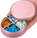 Metall Pille Organizer 4 Komponenten - Portable Travel Pille Case Täglich, Wasserdichte Pille Box für Geldbeutel, Kompakte Pillenhalter Medizin Container Spender für Vitamin Cod Liver Öl Supplement Pink
