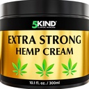 5kind Extra Strong Canapa Crema 10.1 fl oz - Massima resistenza - Natural Soothing Relief Joint Cream - Muscolare Rub per Schienale inferiore, Giunti, Neck, Ginocchiere & Spalla