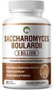 Probiotics for Digestive Health Saccharomyces Boulardii 60 Kapseln | 5 Billion CFU Aids Occasional Diarrhea & Gut Health | Organic Probiotic Supplements with Prebiotic (Saccharomyces Boulardii)