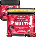 Llama Naturals Kids Multivitamin Gummis, Vegan, Bio mit Vitamin D, C & K, Kleinkind Real Fruit Gummy Vitamins, Kaubare Ergänzung, Ganzes Essen Multivitamin, Ohne Zusatz von Zuckerrohr, Kirsche, 2 Pk
