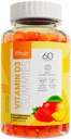 Khair Halal Vitamin D3 Gummi für Knochen & Muskelunterstützung - Non-GMO, Gluten & Gelatin Free, Vegetarisch, Halal-Certified, Natural Mango, Peach & Erdbeer Flavors - 60 Gummie