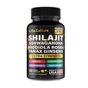 Shilajit Ashwagandha Rhodiola Rosea Panax Ginseng - für Herren und Damen - Shilajit Capsules - 60 Veggie Capsules