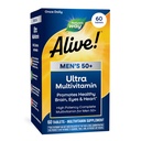Nature's Way Alive! 50+ Daily Ultra Multivitamin, High Potency Formula, unterstützt gesundes Gehirn, Augen &amp; Herz*, mit methyliertem B12, Glutenfrei, 60 Tabletten (Packaging May Vary)