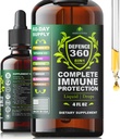 Defence360 Immununterstützung 8-in-1 Flüssigkeitsergänzung mit Vitamin C, D3, Zink, Elderberry, Echinacea, Turmeric, Ginger & Quinine – Kompletter Immunschutz (4 FL OZ)