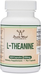 L-Theanine 200mg Double Strength - Unterstützt Gesundheit Schlaf Antwort und Entspannung - 120 Kapseln (Dritte Partei getestet, Glutenfrei, Vegan) von Double Wood