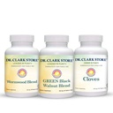 Dr. Clark Store Intestine Support & Cleanse Kit - mit Freeze-Dried Green Black Walnut Hulls, Wormwood und Cloves-Helps Maintain Optimum Intestinal Function - Vegetarische Kapseln