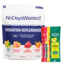 No Days Wasted Hydration Replenisher Elektrolyt Ersatz Stick Packets| Essential Rapid Hydration & Vitamine | Natrium, Kalium, Magnesium, Vitamine B, C, D, Zink | 4 Flavor Variety Pack