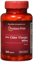 Puritan's Pride Apple Cider Essig 600 mg, Vegetarische Nahrungsergänzung, 6 Monate Versorgung, 200 Tabletten (Packing Mai Vary)