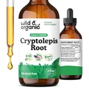 Wild & Organic Cryptolepis Tincture - Kräutertropfen für Detox & Immununterstützung - 2-Monats-Versorgung - Flüssige Cryptolepis Wurzelextrakt Tropfen - Vegan, Zucker & Alkoholfrei - 4 fl oz