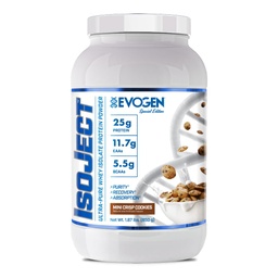 Evogen Isoject - Whey Protein Isolate | Ultra-Pure Whey Protein Pulver mit Ignitor Enzymes, BCAAs und EAAs | Enhanced Absorption & Recovery | Mini Crisp Cookies | 25 Servings