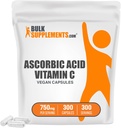 BulkSupplements.com Ascorbic Säure Kapseln (Vitamin C Kapseln) - Vitamin für Immununterstützung - Vegan - 1 Kapsel pro Servierung - 10-Monat-Versorgung (300 Veg Kapseln)