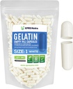 XPRS Nutra Größe 1 Leere Kapseln - 500 Graf Leere Gelatine Kapseln - Pille DIY Kapsel Füllung - Pure Bovine Pill Gel Kapseln für Do-It-Yourself Ergänzungen (Weiß)