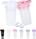 Shaker Bottle Protein Shakes Cup und 10-Ounce/300ML Shaker Bottle mit Whisk Balls, Protein Shakers Flaschen Set,Non-BPA Kunststoff(White+Pink(2PCS))