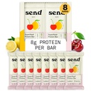 Senden Bars Pflanzenbasierte Vegan gesunde Protein Bars, mit Grüns (Lemon Cherry, 8 Bars) – Nur echte Zutaten, Zero Added Sugar, Glutenfrei, Dairy-Free