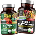 Number One Nutrition N1N Premium Plant-Based Multivitamin [86 leistungsfähige Inhaltsstoffe] und Bio Superfood Greens [28 leistungsfähige Inhaltsstoffe], um Gut Health und Gesamt Wellness zu unterstützen, 2 Pack Bundle