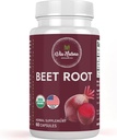 Beetroot Kapseln 1000mg | Bio Kräuterergänzung | Natürliche Quelle von Nitrat | 60 Kapseln