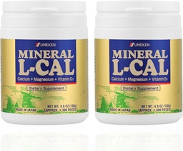Minerale L-Cal Calcium con vitamina D3, 4 mesi di alimentazione, acqua Soluble Ball Formato con Magnesio e Minerali, Rapido assorbente Magnesio D3 Supplemento, 1.300 Balls per Bottiglia, 130g Ogni, Confezione da 2
