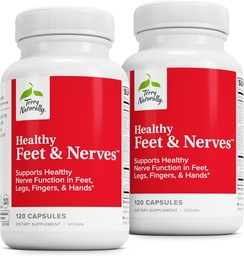 Terry Naturally Healthy Feet & Nerves - Kräuterergänzung mit Bioactive Vitamin B12 - Zirkulation & Nerve Health Support Supplement - Vegan Kapseln mit Boswellia Serrata - 120 Kapseln (Pack von 2)