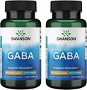 Swanson GABA - Aminosäure-Ergänzung Beruhigung und Entspannung zur Unterstützung des erholsamen Schlafs - Hohe Potenzformel zur Unterstützung gesunder Stressstufen - (100 Kapseln, je 500mg) (2 Packung)