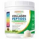FORTEVIT Collagen Peptide Pulver für Frauen und Männer – hydrolysiert Typ I & III – steigert Hautelastizität, Haar- und Nagelfestigkeit, Gemeinsame Unterstützung – Unflavored, Grass‐Fed, Non‐GMO, Keto & Paleo – 16 oz Jar