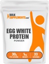 BulkSupplements.com Egg White Protein Powder - Egg White Powder, Lactose Free Protein - Unflavored & Dairy Free, 30g per Serving, 1kg (2.2 lbs) (Pack of 1)