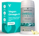 Vegan Omega 3 Supplement – EPA, DHA Ergänzungen & Vitamin D3 – Algae Omega 3 Vegan Ergänzungen für Gehirn, Augen- und Herzgesundheit – für Kinder & Erwachsene (120 Kapseln)