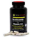 Nicotinamid Non-Flushing Vitamin B3 und D3 Ergänzung | Vegetarisch und Glutenfreier Mund Nicotinamid Ergänzung mit Gemüsezellulose Gehäuse | Fördert gesunde Haut | 60 Kapseln | 500mg