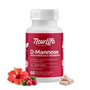 NewLife Naturals D-Mannose Kapseln | w/Cranberry und Hibiscus Extrakte | Natürliche Urinary Tract Health Supplement | 1400mg Pure Veggie Powder | 60 Veggie Kapseln