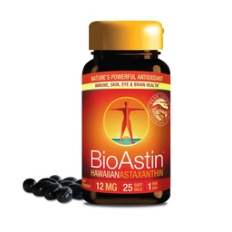Nutrex Hawaii BioAstin Hawaiian Astaxanthin - 12mg, 25 Softgels - Farm-Direct Premium Antioxidantien Ergänzung zur Unterstützung von Augen, Haut, Gelenk & Immunsystem Gesundheit - Nicht-GVO & Gluten-frei